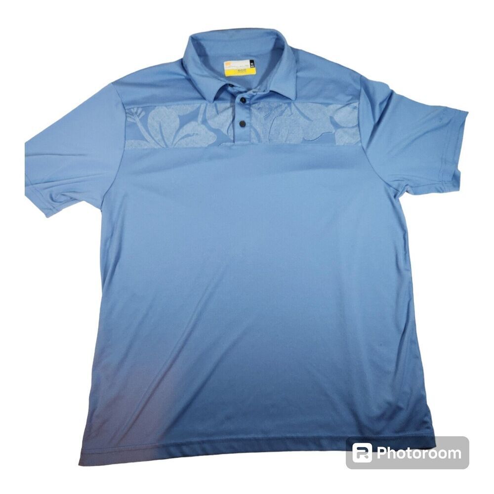 JACK NICKLAUS Mens XL Golf Polo Shirt Blue Microfiber Eco Choice